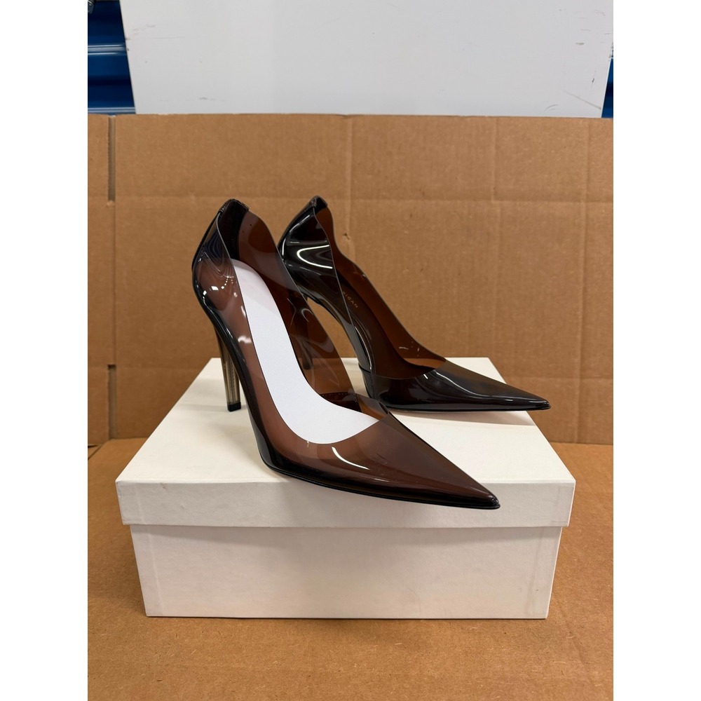 Good American Stiletto Heel Pointed Toe Cinderella Pumps Mocha Size 11 US